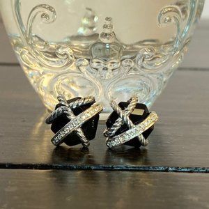 David Yurman Cable Wrap Onyx & Diamond Earrings